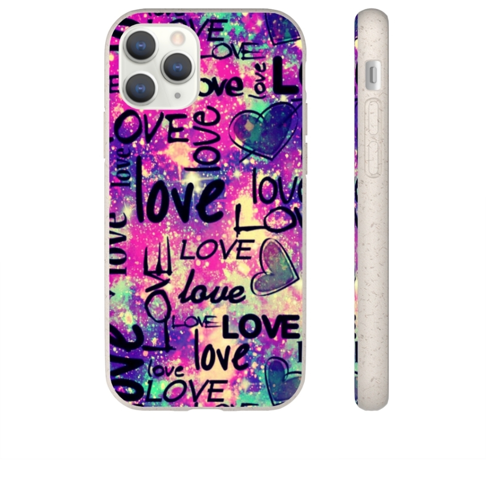Biodegradable phone case "love" tie dye